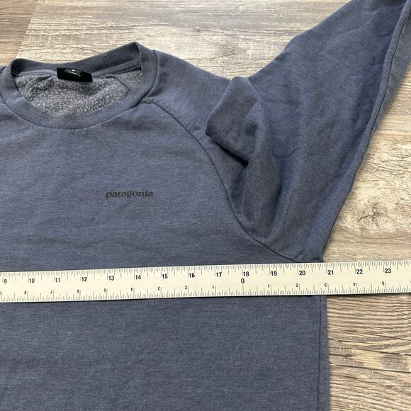 Patagonia Blue Mens M P-6 Logo Organic Cotton Lightweight Crewneck Sweatshirt - Picture 7 of 10